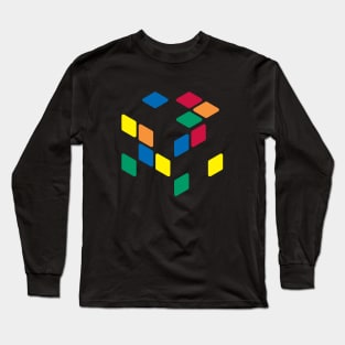 Cubeless Stickers - Rubik's Cube Inspired Design for people who know How to Solve a Rubik's Cube Long Sleeve T-Shirt